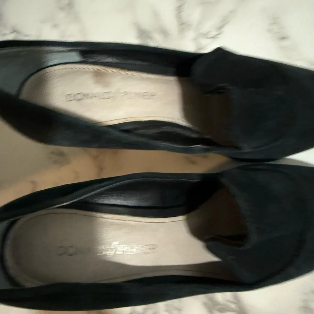 Donald J. Pliner Black Suede Block Heel Pumps - Picture 6 of 11